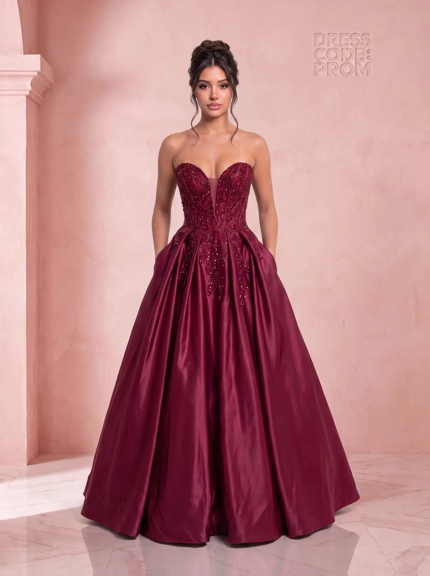 The Vivienne Gown - Burgundy by Dress Code Prom