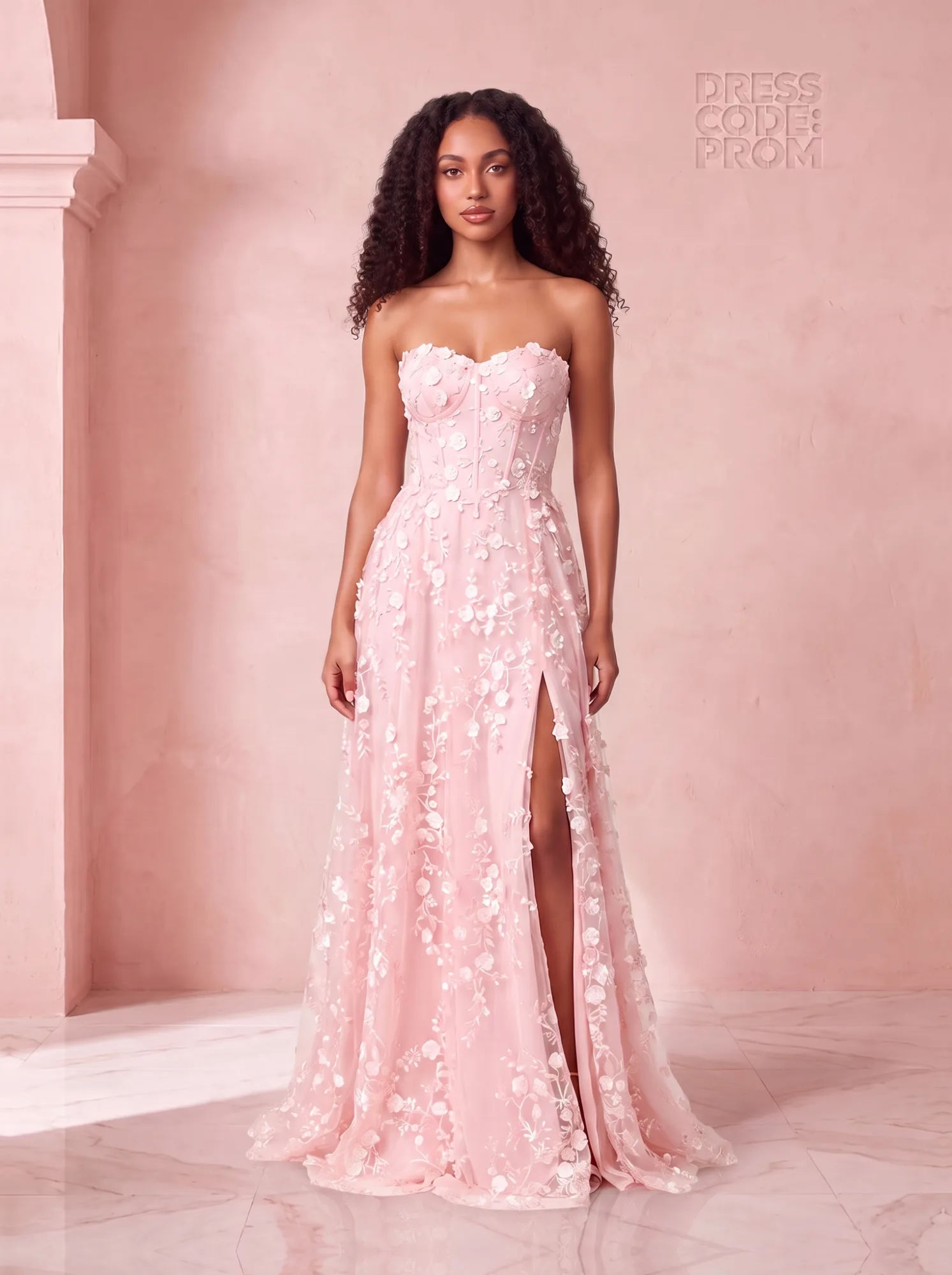 The Elodie Gown - Baby Pink by Dress Code Prom