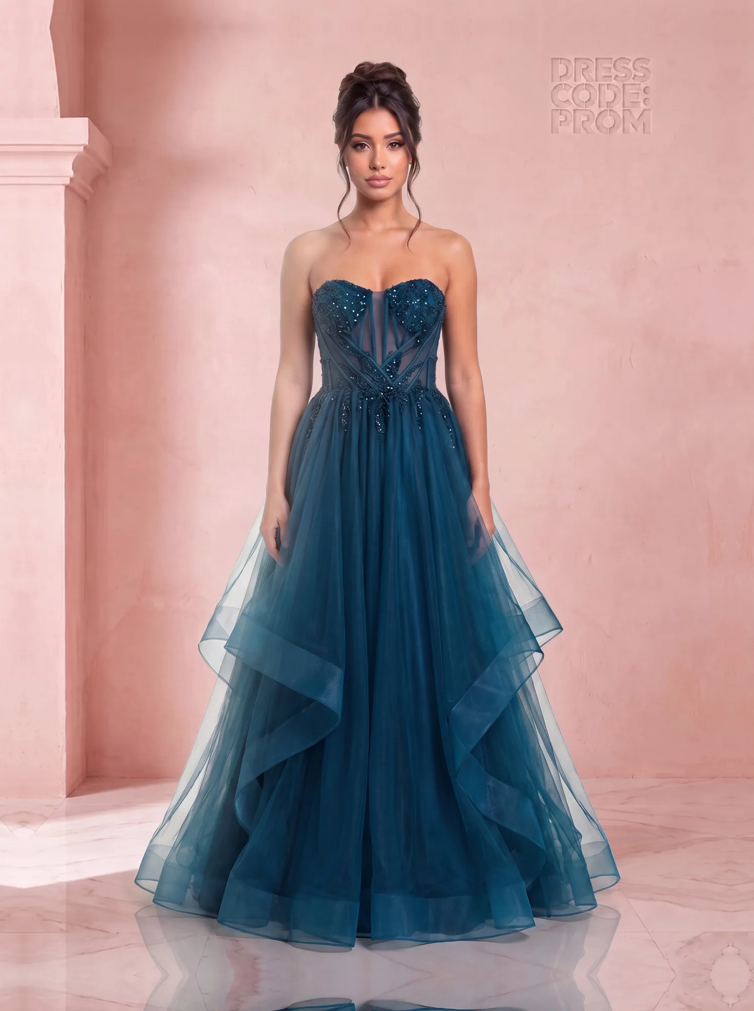 The Ophelia Gown - Teal by Dress Code Prom