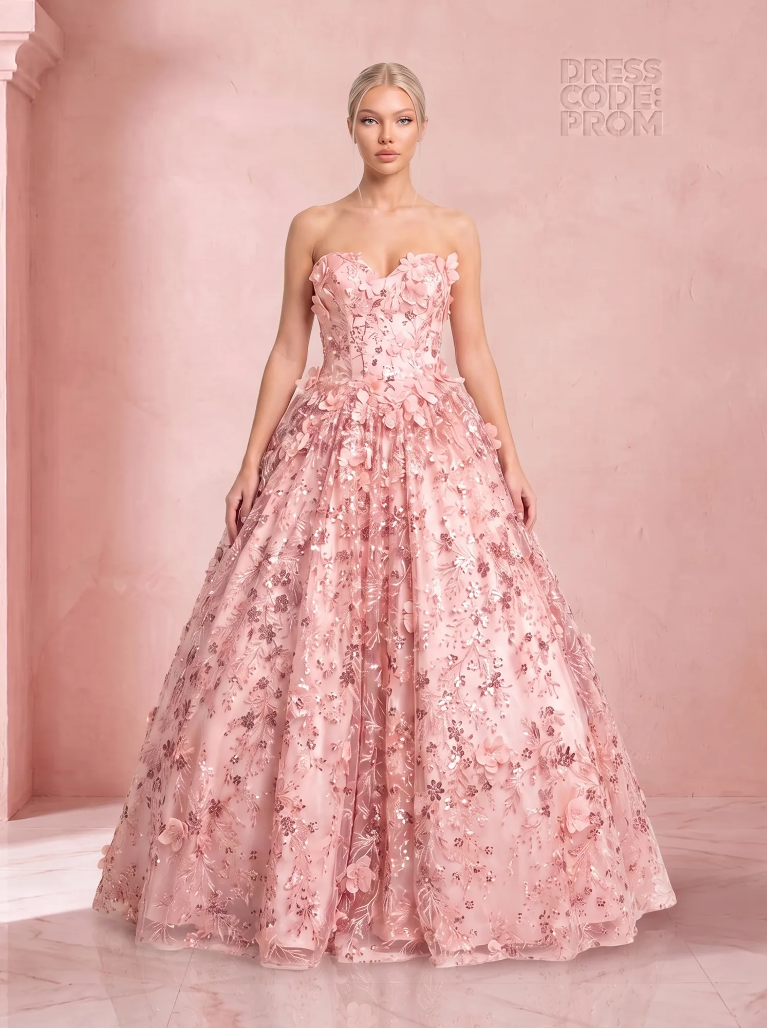 The Blossom Gown - Baby Pink by Dress Code Prom