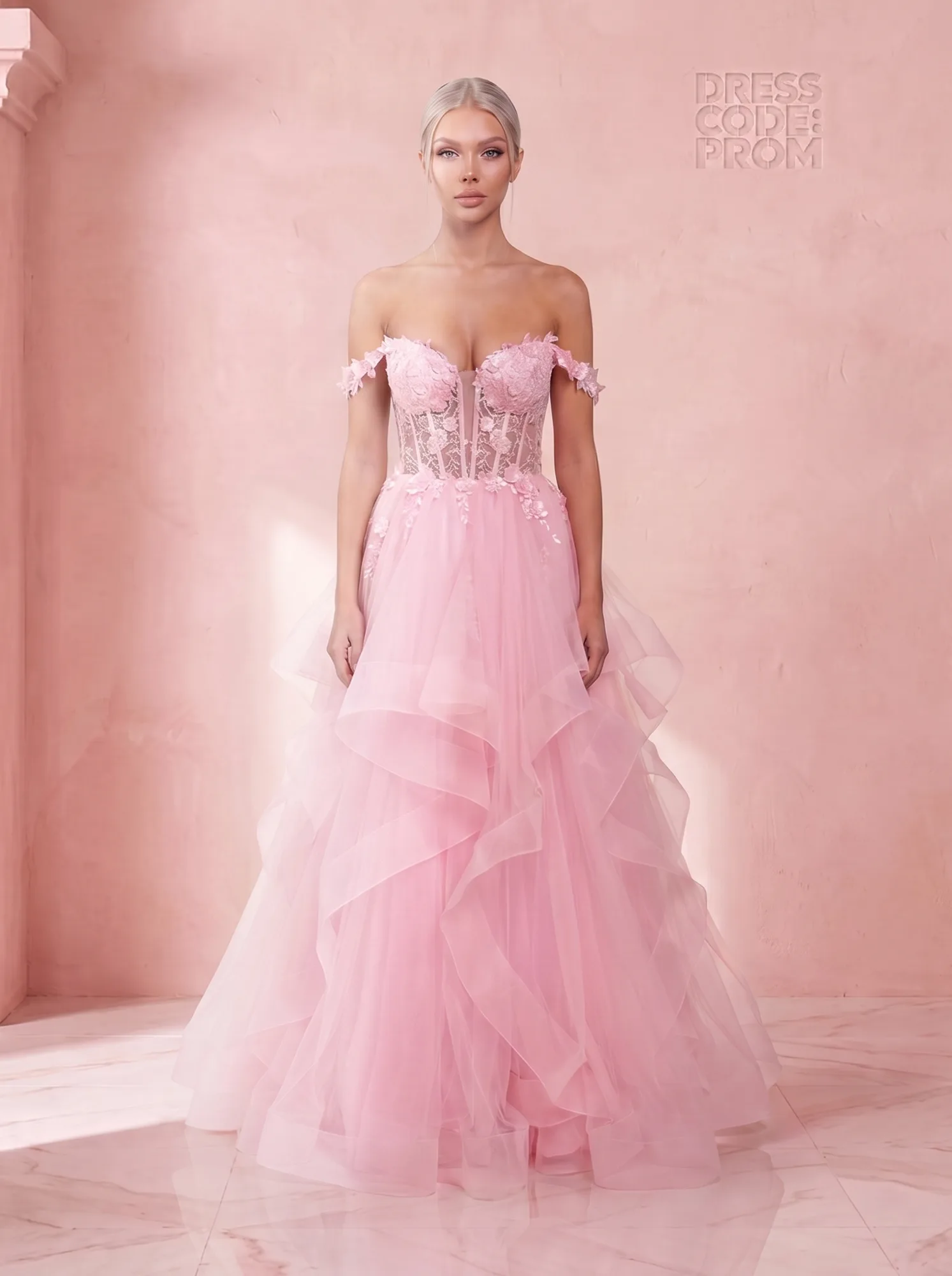 The Camilla Gown - Baby Pink by Dress Code Prom