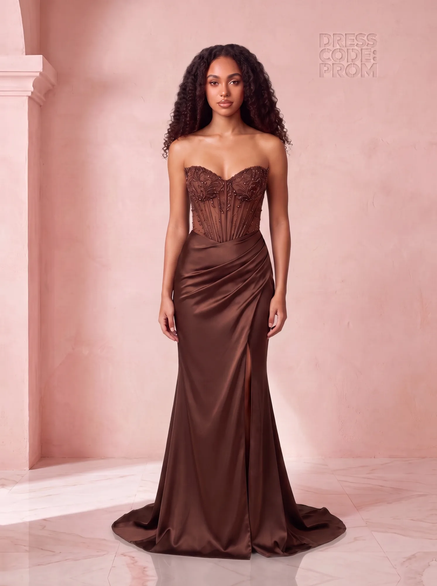 The Sienna Gown - Brown by Dress Code Prom