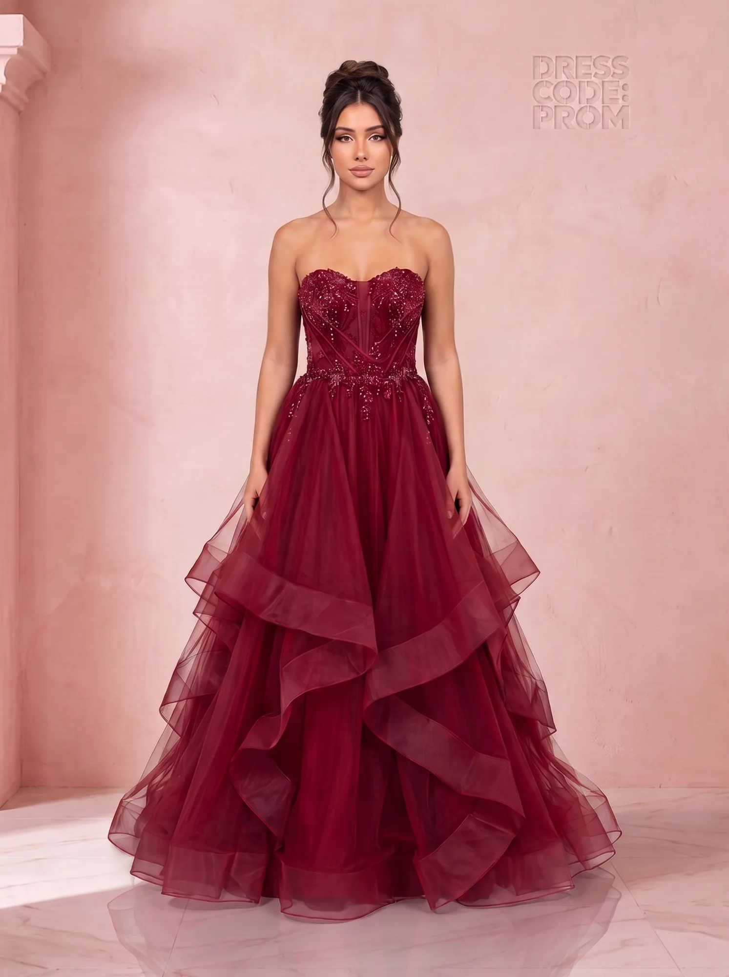 The Ophelia Gown - Deep Red by Dress Code Prom