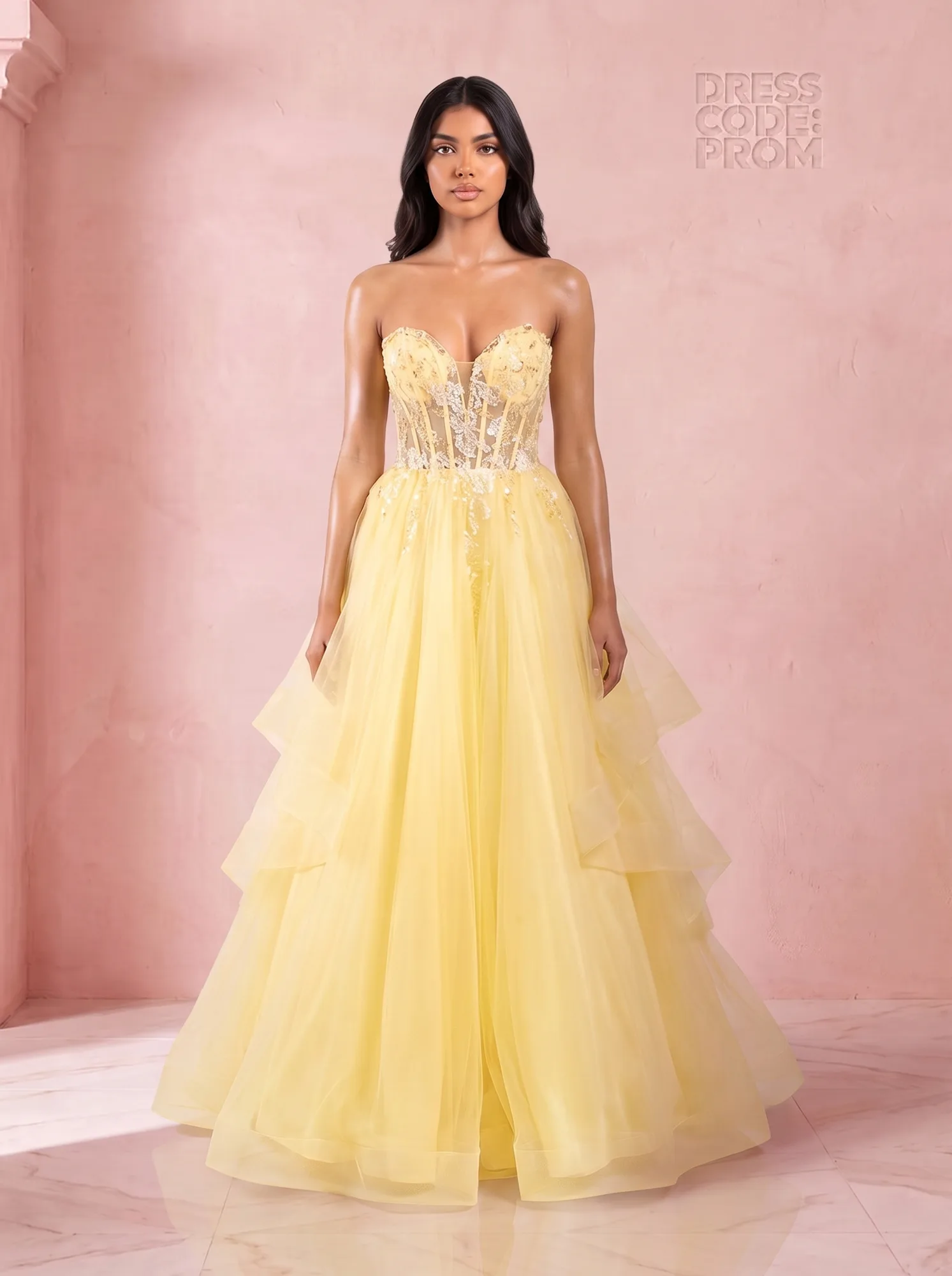 The Wisteria Gown - Lemon by Dress Code Prom
